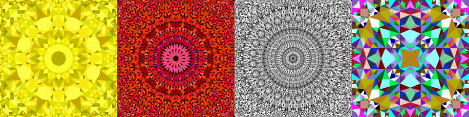 Seamless geometrical mandala pattern set