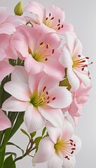 Blooming Roses in a Pink Garden