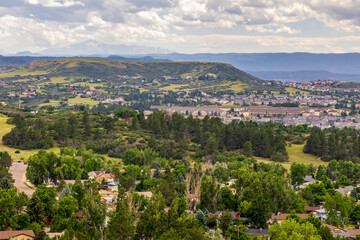 Colorado Living. Castle Rock, Colorado - Denver Metro Area Residential Panorama next to the famous...