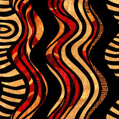 Bright colorful seamless geometric African patterns. Endless tile textures.  Decorative ornamental backgrounds. 