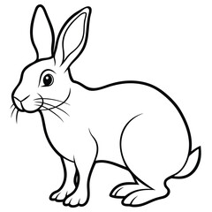 Hare silhouette set. Vector illustration black and white