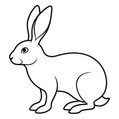 Hare silhouette set. Vector illustration black and white