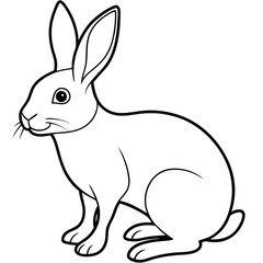 Hare silhouette set. Vector illustration black and white