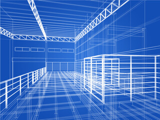 3d rendering of interior warehouse