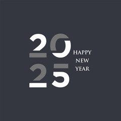 Happy new year 2025 logo design unique concept Premium Vector