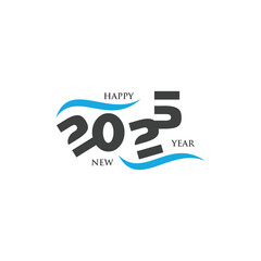 Happy new year 2025 logo design unique concept Premium Vector