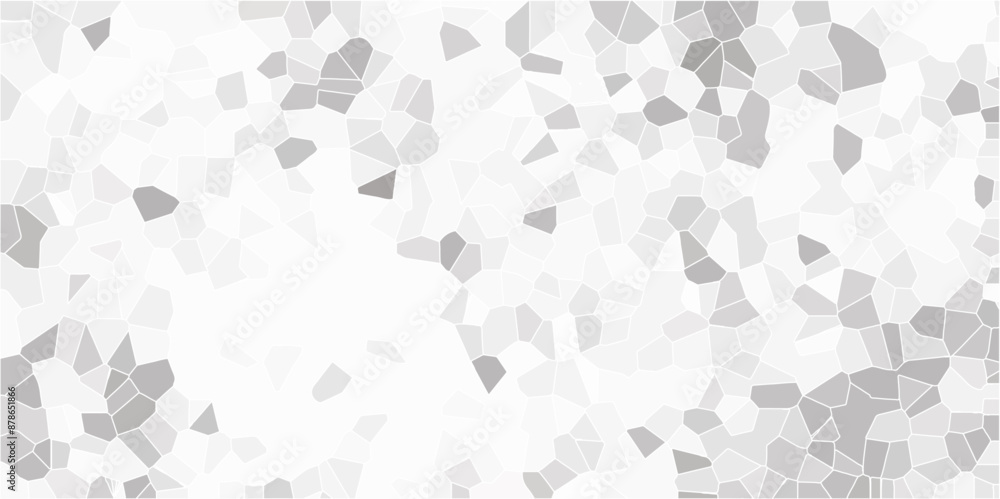 Poster light blue ash broken quartz stained glass background with white lines. voronoi diagram background. 