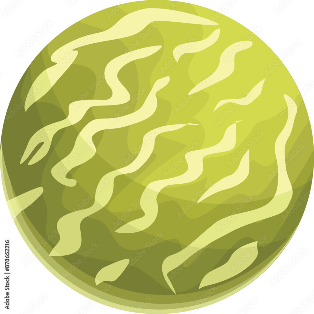 Aufkleber green planet rotating in open space with gaseous atmosphere