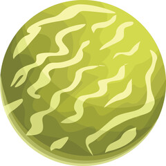 Obraz premium Green planet rotating in open space with gaseous atmosphere