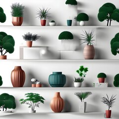 collection of trees in pots