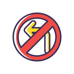 No U-Turn vector icon
