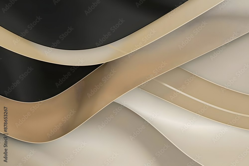 Aufkleber black and beige abstract shape background presentation design powerpoint and business background