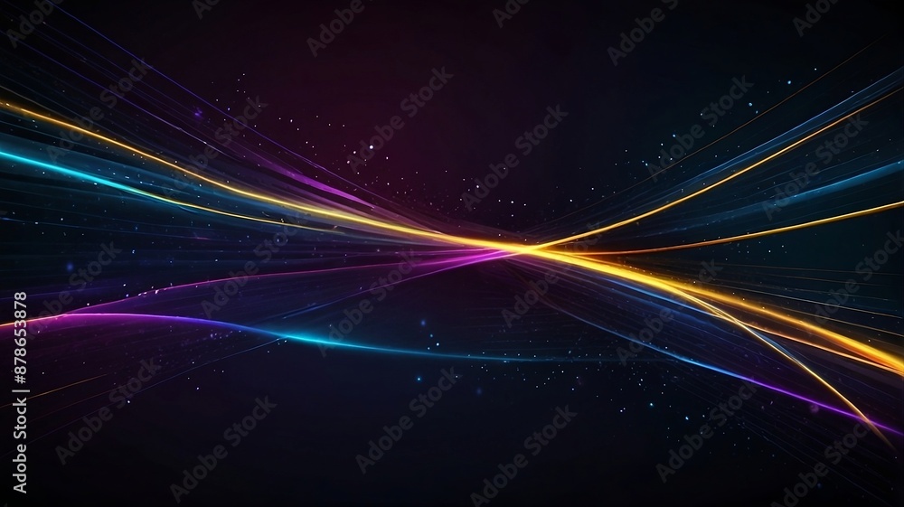 Wall mural light shining effect. glowing shiny speed lines effect vector background. glowing speed lines. abstr