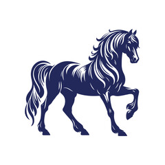 horse silhouette isolated on white