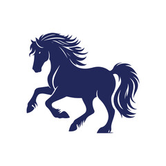 horse silhouette isolated on white