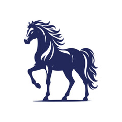 horse silhouette isolated on white