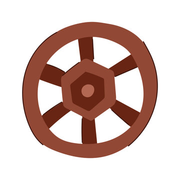 first wheel ancient cartoon. evolution cart, age history, tool western first wheel ancient sign. isolated symbol vector illustration