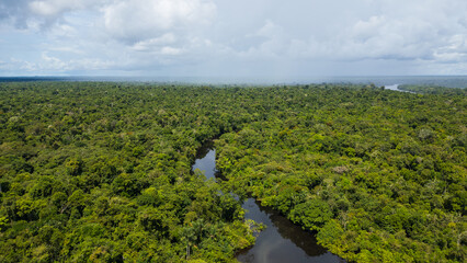 Landscapes in the middle of the Amazon jungle, the Nanay River and the communities that live in the...