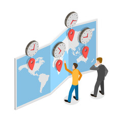 3D Isometric Flat  Illustration of Global Logistics. Item 2