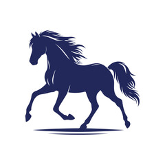 horse silhouette isolated on white