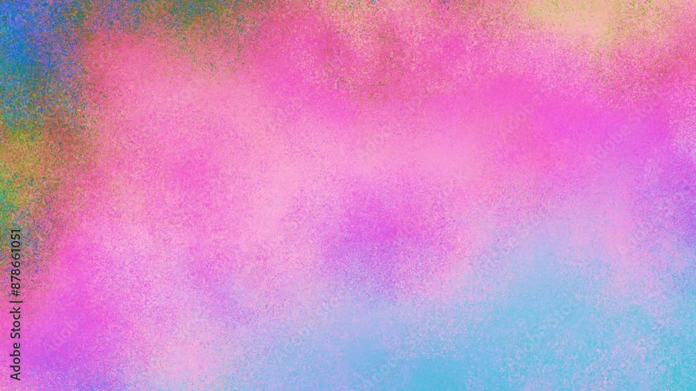Poster Seamless colorful abstract background with rough grain for loop playback. Dynamic gradient animation with grainy grains on abstract background