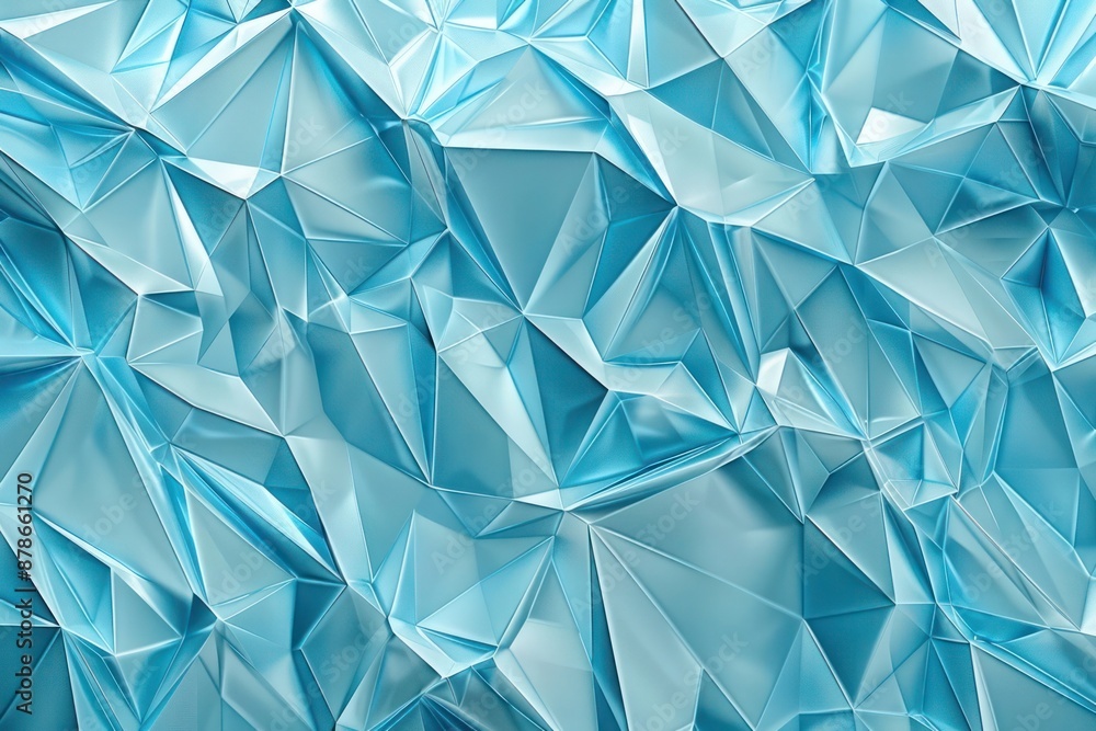 Fototapete An abstract background with intricate geometric patterns in serene Aquamarine Blue. The high-definition quality emphasizes the precise lines and gentle shapes