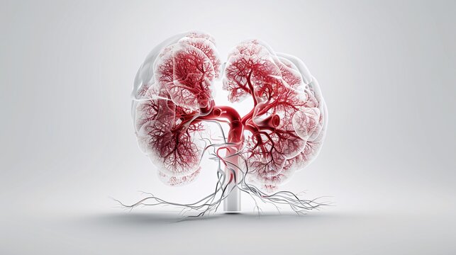 Detailed Intravenous Pyelogram of Kidney Structure for Urology Diagnostic Technique