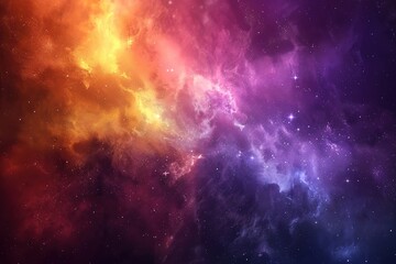 Obraz premium Vibrant Cosmic Nebula with Bright Colors in Outer Space