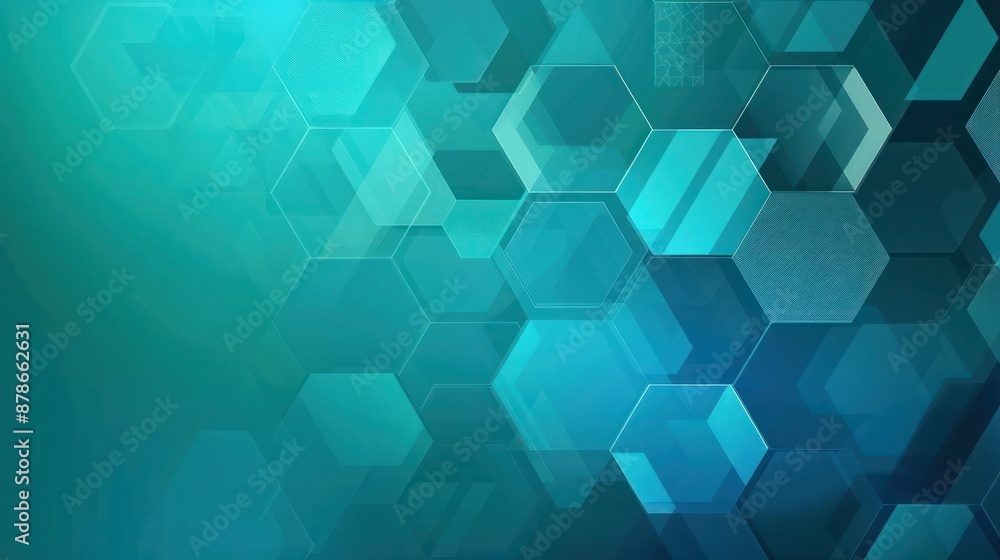 Fototapete an abstract background with a mosaic of geometric patterns in gradient transitions, highlighting hex