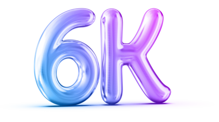 6k Followers Gradient Number 3D Render