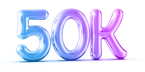 50k Followers Gradient Number 3D Render