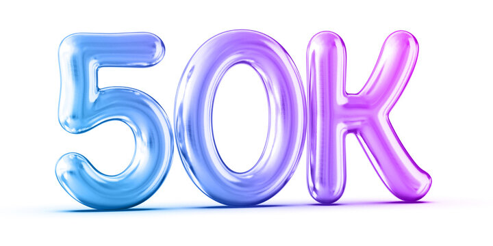 50k Followers Gradient Number 3D Render
