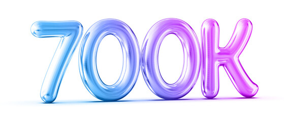 700k Followers Gradient Number 3D Render
