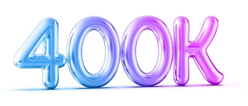 400k Followers Gradient Number 3D Render