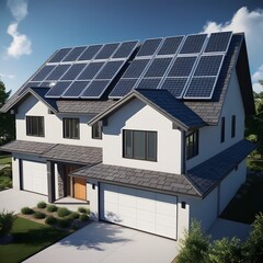 Fototapeta premium the solar panels on the roof