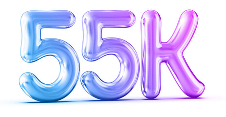 55k Followers Gradient Number 3D Render