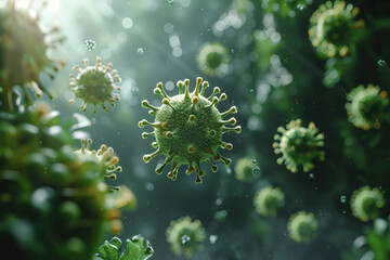 Realistic 3D visualization of a virus