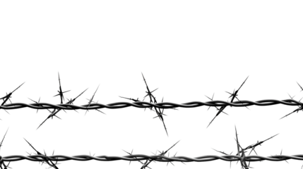 Set of barbed wires transparent background.