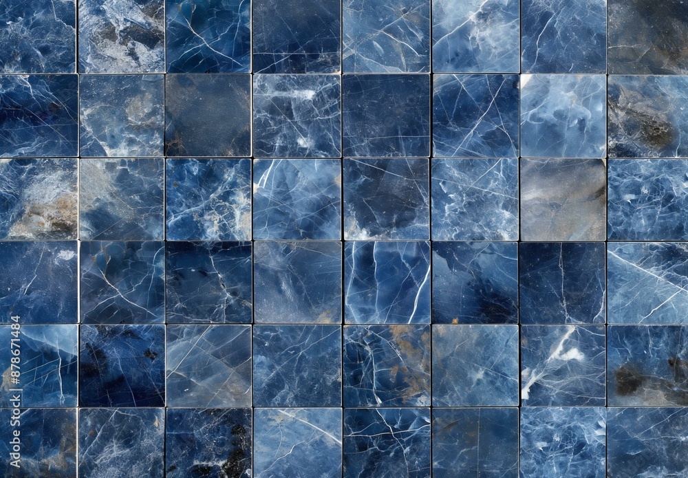Poster a detailed and intricate blue and white geometric background with various 3d rendered squares and re