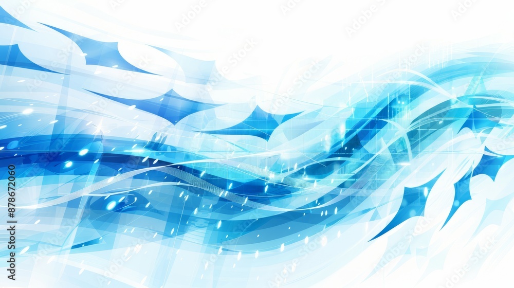 Poster abstract blue and white wave background. modern abstract background with flowing blue and white wave