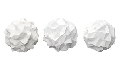 Fototapeta premium Set of crumpled paper balls transparent background.