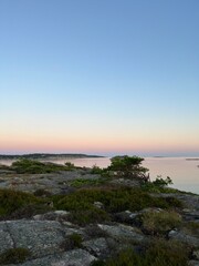 Sun setting over Hvaler, Norway. 