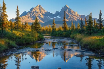 Reflections of Sunset in Crystal Lake