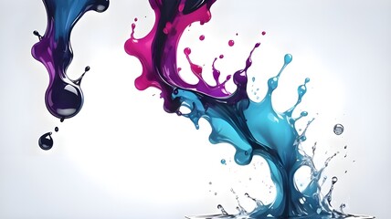 Blue and purplr water splashes isolatet on white