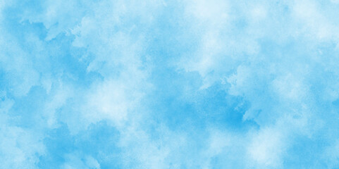 Abstract Sky cloud landscape blue background with tiny clouds, sky clouds for wallpaper backdrop background, soft cloudy watercolor abstract painting background, gradient light sky blue shades grunge.
