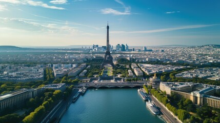 Obraz premium Cityscape of Paris with Eiffel Tower