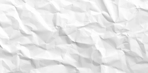 White crumpled paper texture background. Clean white paper. Top view.