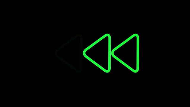 Bright green play button on black background 4k