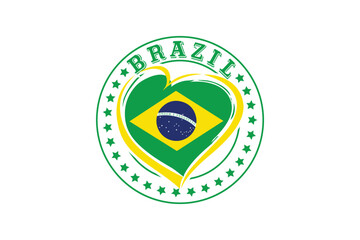  I Love brazil emblem-colored vector