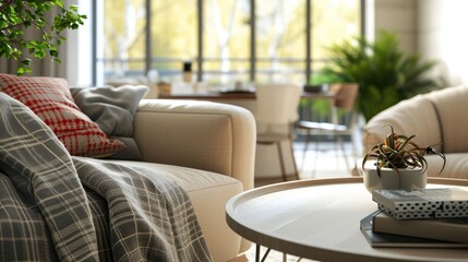 Interior Design of a Cozy Living Room with Stylish Furniture